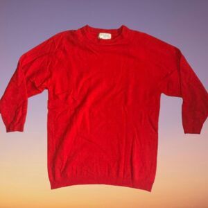 80s Vintage Richards & Jones Red Lambswool Pullover Sweater size M